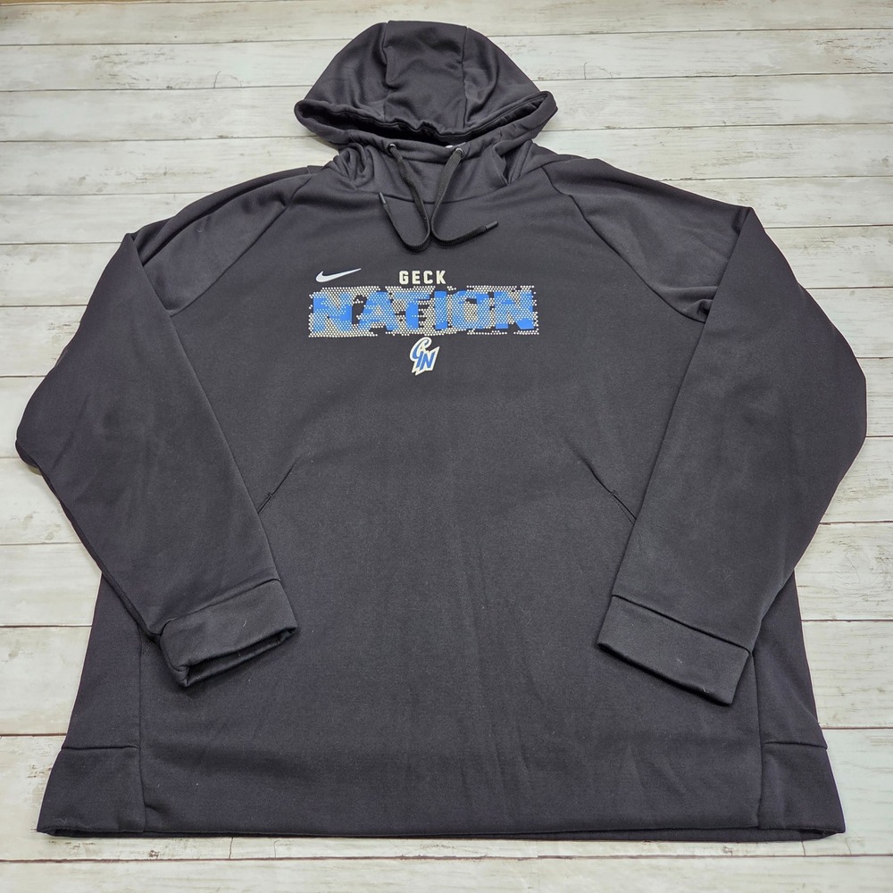 Nike Geck Nation Dri-FIT Hoodie Pullover Mens XL Black CN9473-010 Graphic